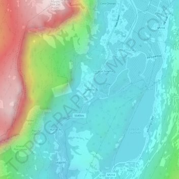 Carte topographique Isoletta, altitude, relief