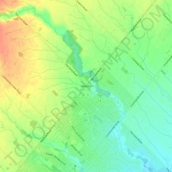 Carte topographique Wildfield, altitude, relief