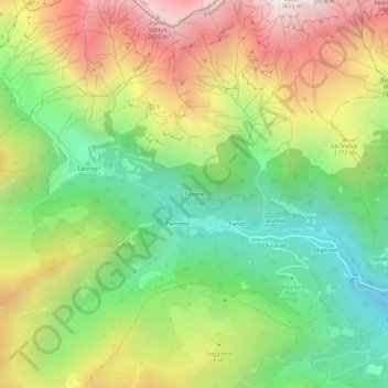 Carte topographique Tissone, altitude, relief