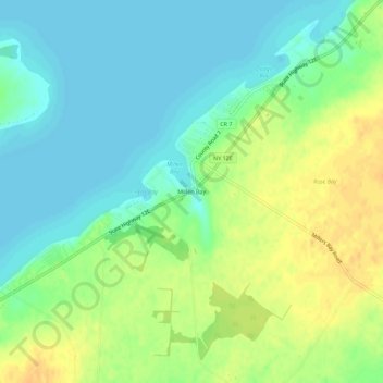 Carte topographique Millen Bay, altitude, relief