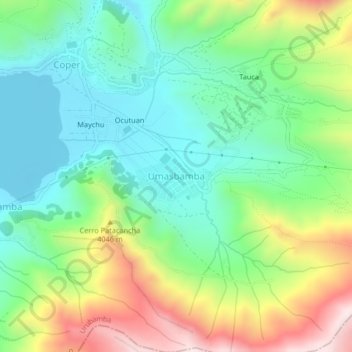 Carte topographique Umasbamba, altitude, relief
