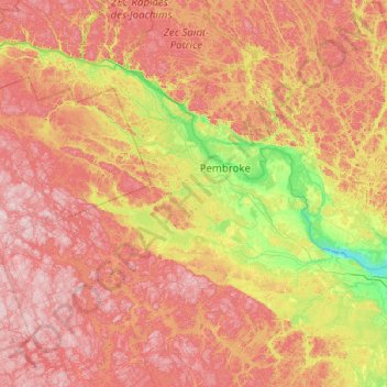 Carte topographique Renfrew, altitude, relief