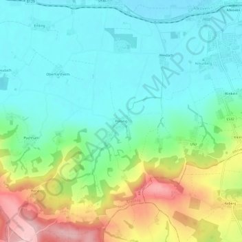 Carte topographique Polsing, altitude, relief