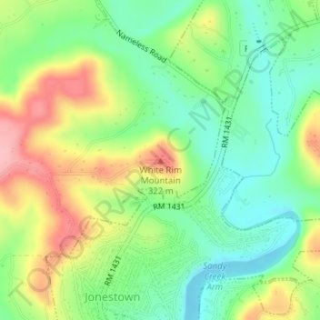 Carte topographique White Rim Mountain, altitude, relief
