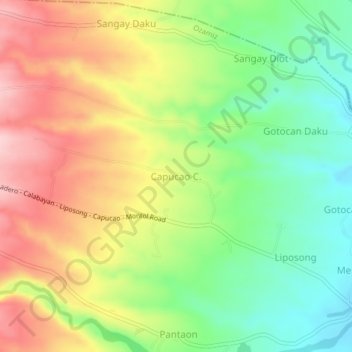 Carte topographique Capucao C., altitude, relief