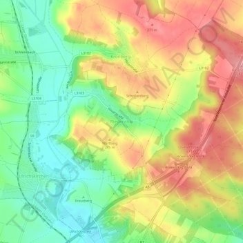 Carte topographique Riedenthal, altitude, relief