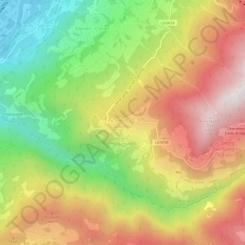 Carte topographique St. Jakob - S. Giacomo, altitude, relief