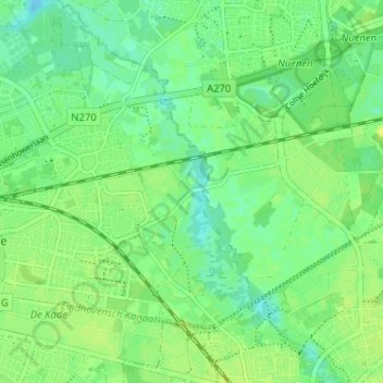 Carte topographique 't Coll, altitude, relief