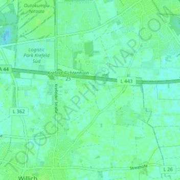 Carte topographique Hoxhöfe, altitude, relief