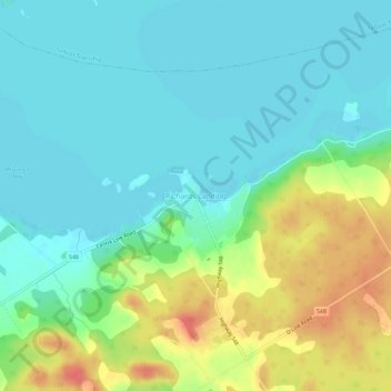 Carte topographique Richards Landing, altitude, relief