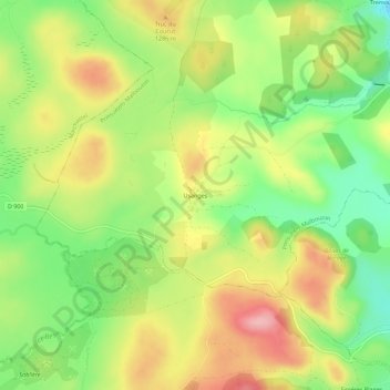 Carte topographique Usanges, altitude, relief