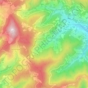 Carte topographique La Triche, altitude, relief