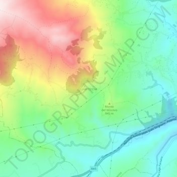 Carte topographique Giarrossa, altitude, relief