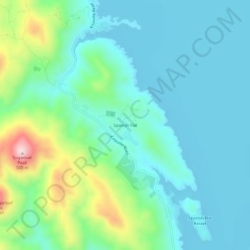 Carte topographique Spanish Flat, altitude, relief