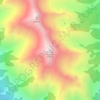 Carte topographique Mount Brewster, altitude, relief