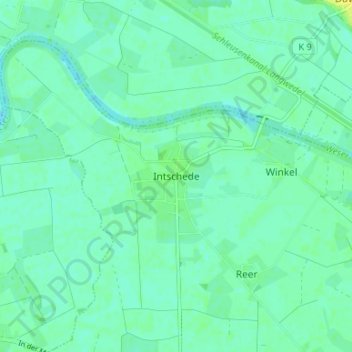 Carte topographique Intschede, altitude, relief