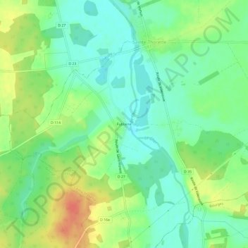 Carte topographique Fublaine, altitude, relief