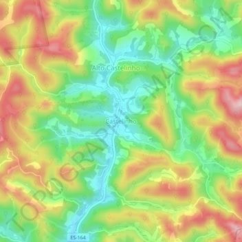 Carte topographique Castelinho, altitude, relief