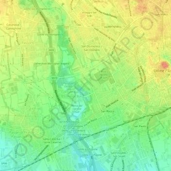 Carte topographique Cormôr Alto, altitude, relief
