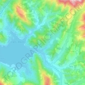 Carte topographique Zall-Mner, altitude, relief