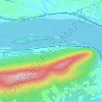 Carte topographique Perdix, altitude, relief