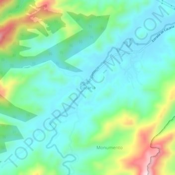 Carte topographique Cacaria, altitude, relief