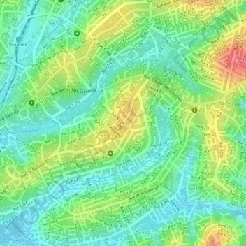 Carte topographique Carrefour Anguissa, altitude, relief
