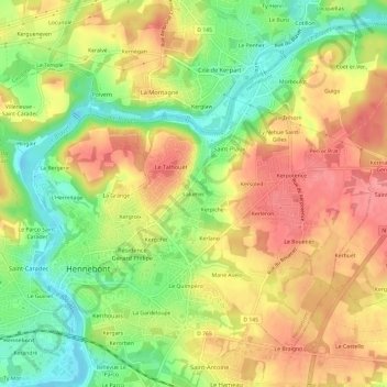 Carte topographique Lalumec, altitude, relief