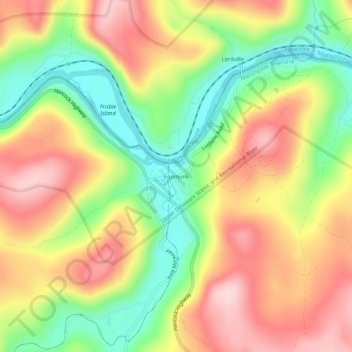 Carte topographique Equinunk, altitude, relief