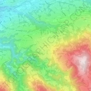 Carte topographique Carve, altitude, relief