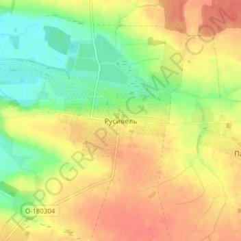 Carte topographique Rusyvel, altitude, relief