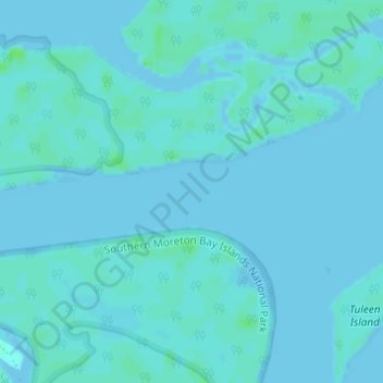 Carte topographique Southern Moreton Bay Islands, altitude, relief