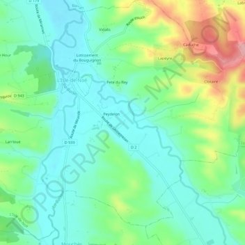 Carte topographique Cape, altitude, relief