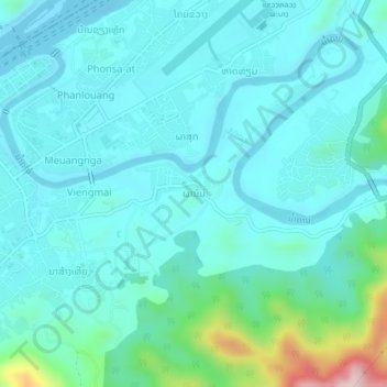 Carte topographique Phanom, altitude, relief