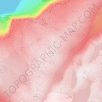 Carte topographique Kjerag, altitude, relief
