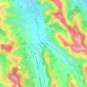 Carte topographique Quartier Ucha, altitude, relief