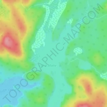 Carte topographique Lac à Matte, altitude, relief