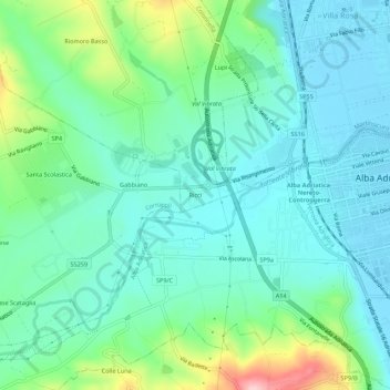 Carte topographique Ricci, altitude, relief