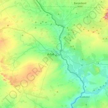 Carte topographique Adré, altitude, relief