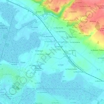 Carte topographique La Papinais, altitude, relief