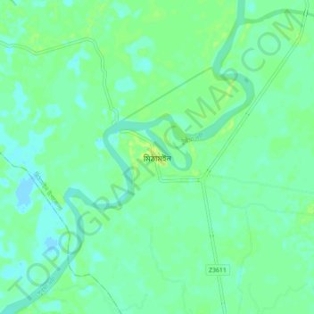 Carte topographique Mithamoin, altitude, relief