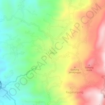 Carte topographique Cilibur, altitude, relief
