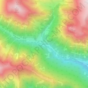 Carte topographique Fiorenset, altitude, relief