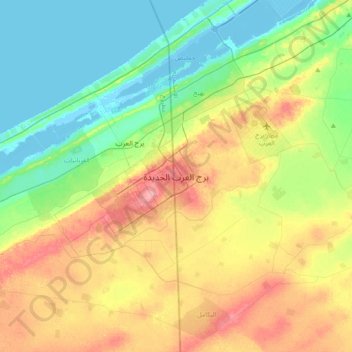 Carte topographique New Borg El Arab, altitude, relief