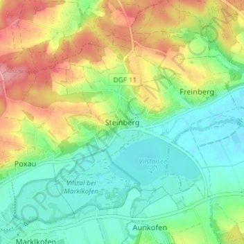 Carte topographique Steinberg, altitude, relief