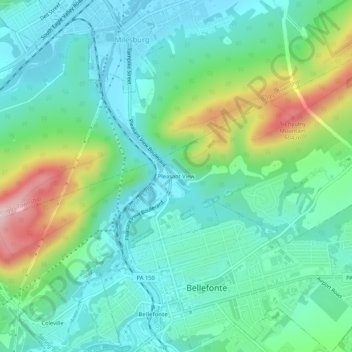 Carte topographique Pleasant View, altitude, relief