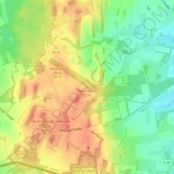 Carte topographique Bramberg, altitude, relief