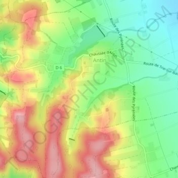 Carte topographique Cautères, altitude, relief