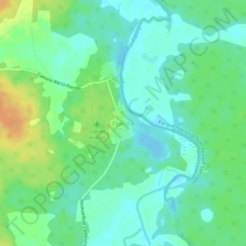 Carte topographique Florida, altitude, relief