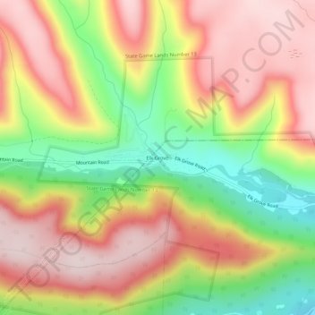 Carte topographique Elk Grove, altitude, relief